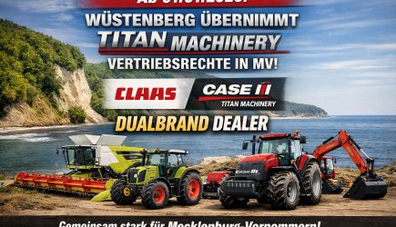 Zum 01.01.2026 gibt es eine bedeutende Veränderung in der regionalen Landtechniklandschaft: Die Firma Wüstenberg hat offiziell die Vertriebsrechte der Titan Machinery für Mecklenburg-Vorpommern übernommen.